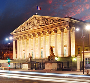 Assemblee Nationale (Palais Bourbon) - the French Parliament, Paris.