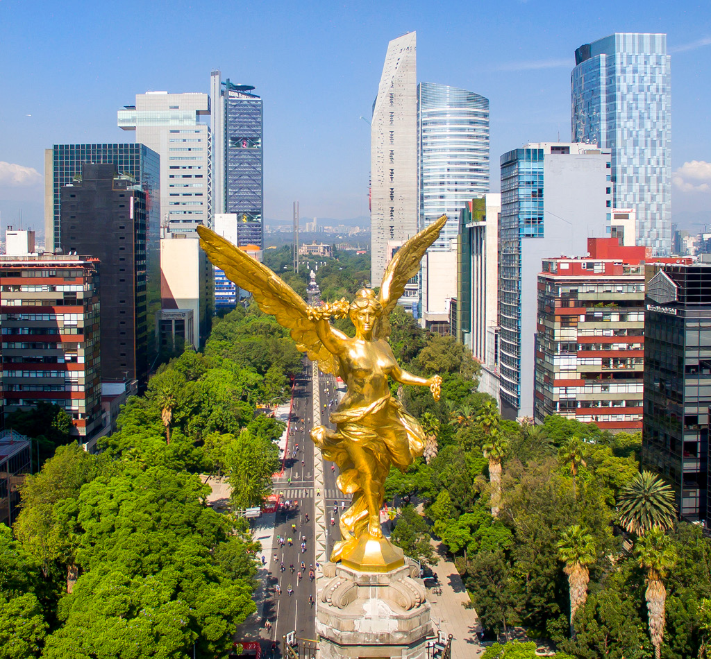The angel of independence, located in Paseo de la Reforma Avenue, Mexico City.
