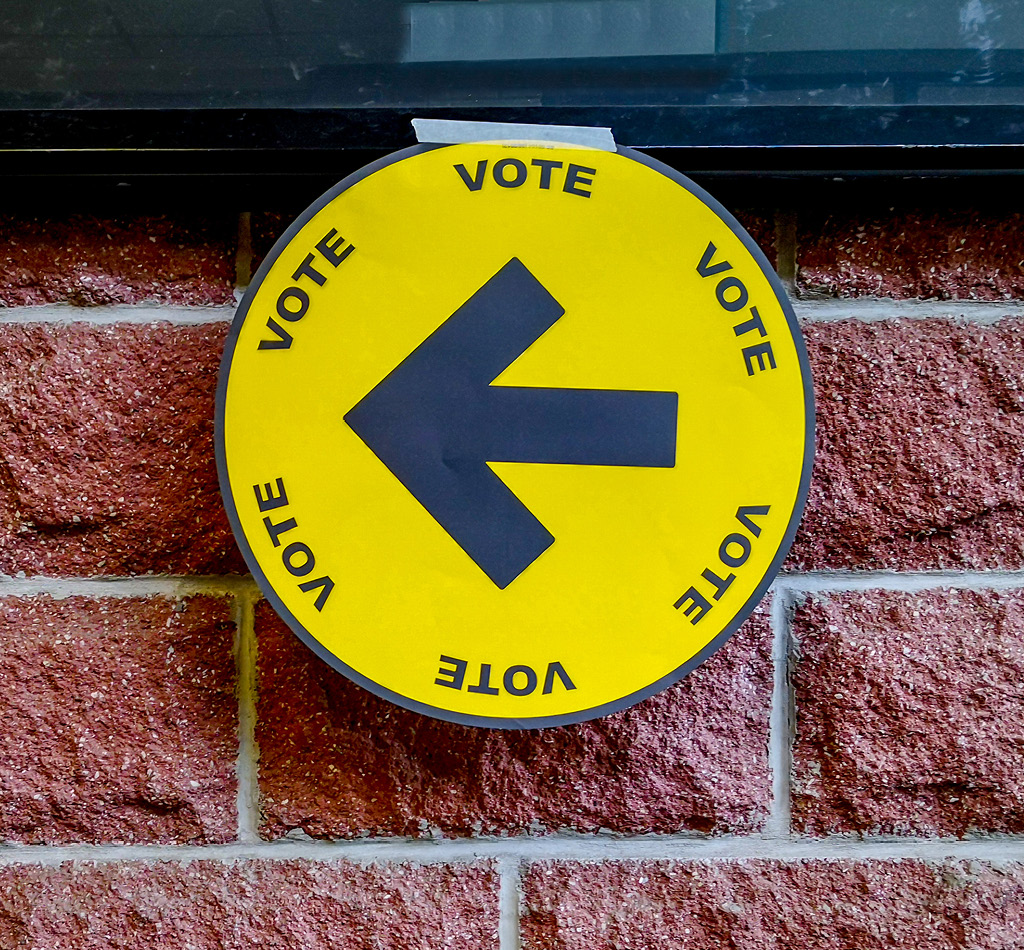 Election sign at Polling Station.